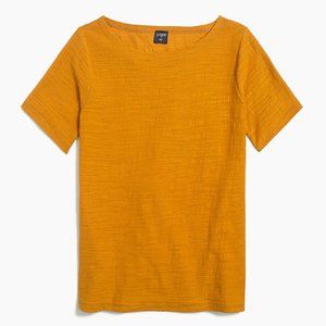 J. Crew Factory Crinkle Open-Neck Tee, Rough Amber (Orange/Yellow)